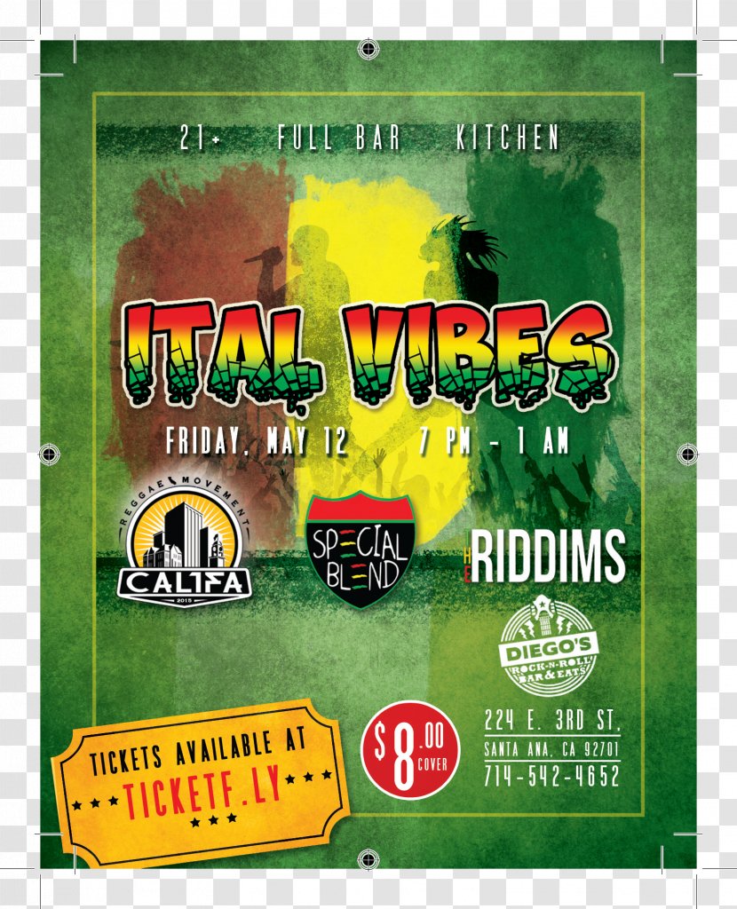 Ital Vibes Advertising Ticketfly Event Tickets Bar - Tide Transparent PNG