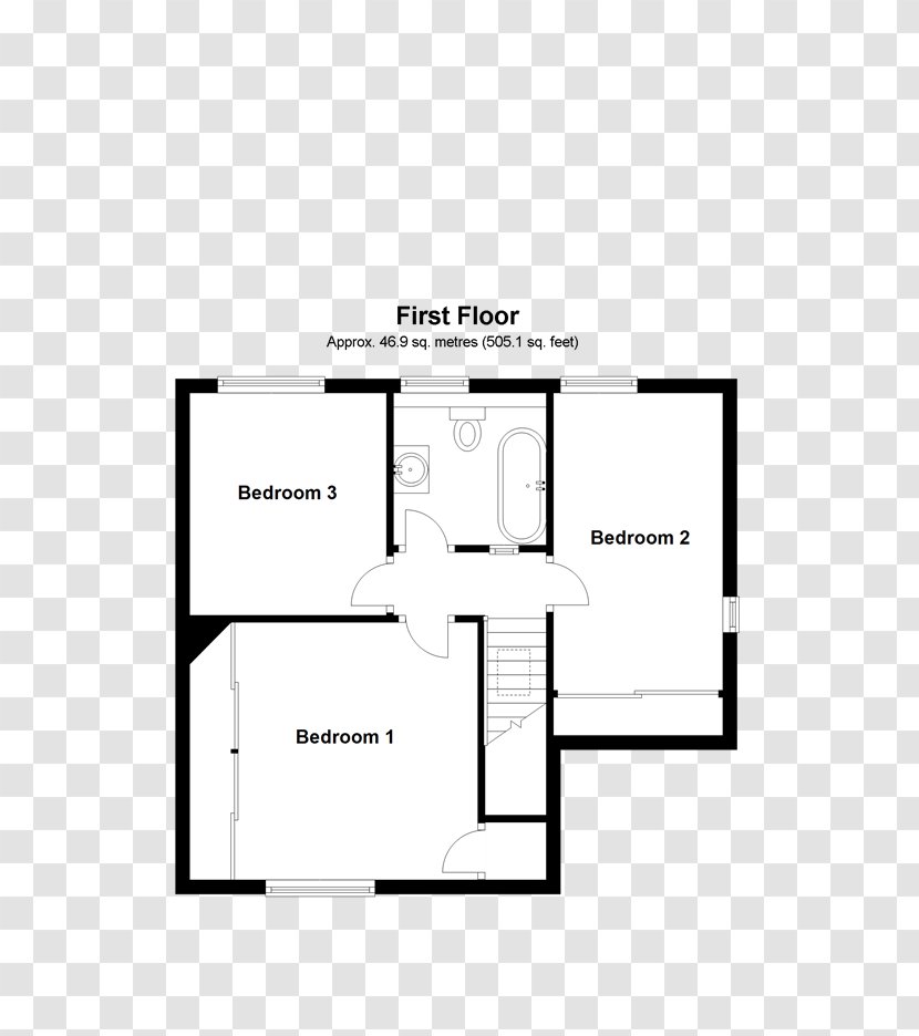 Floor Plan House Bedroom Living Room - Media - Black And White Transparent PNG