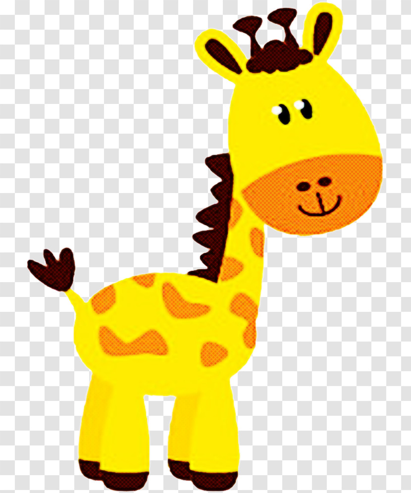 Giraffe Giraffidae Cartoon Yellow Animal Figure Transparent PNG