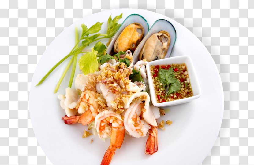 Asian Cuisine Vegetarian Thai Food Dish - Plate Lunch - Seafood Transparent PNG