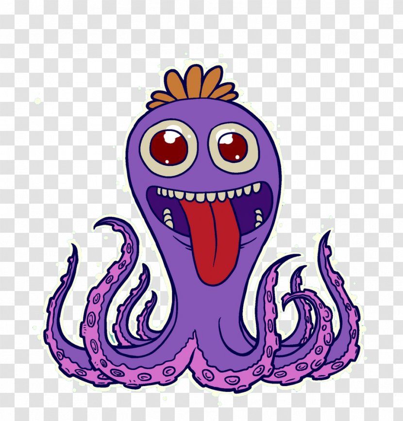 Octopus Euclidean Vector - Silhouette - Purple Smile Transparent PNG