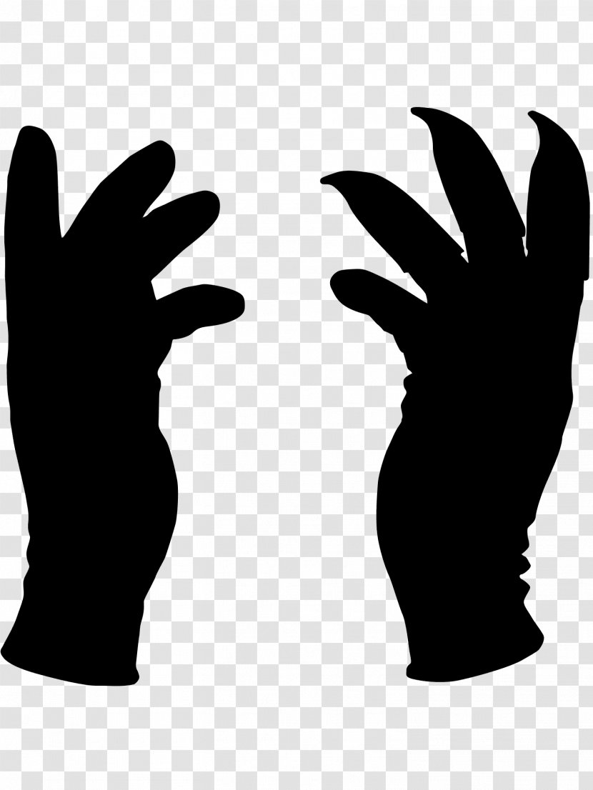 Thumb Glove Clip Art Silhouette - Blackandwhite Transparent PNG