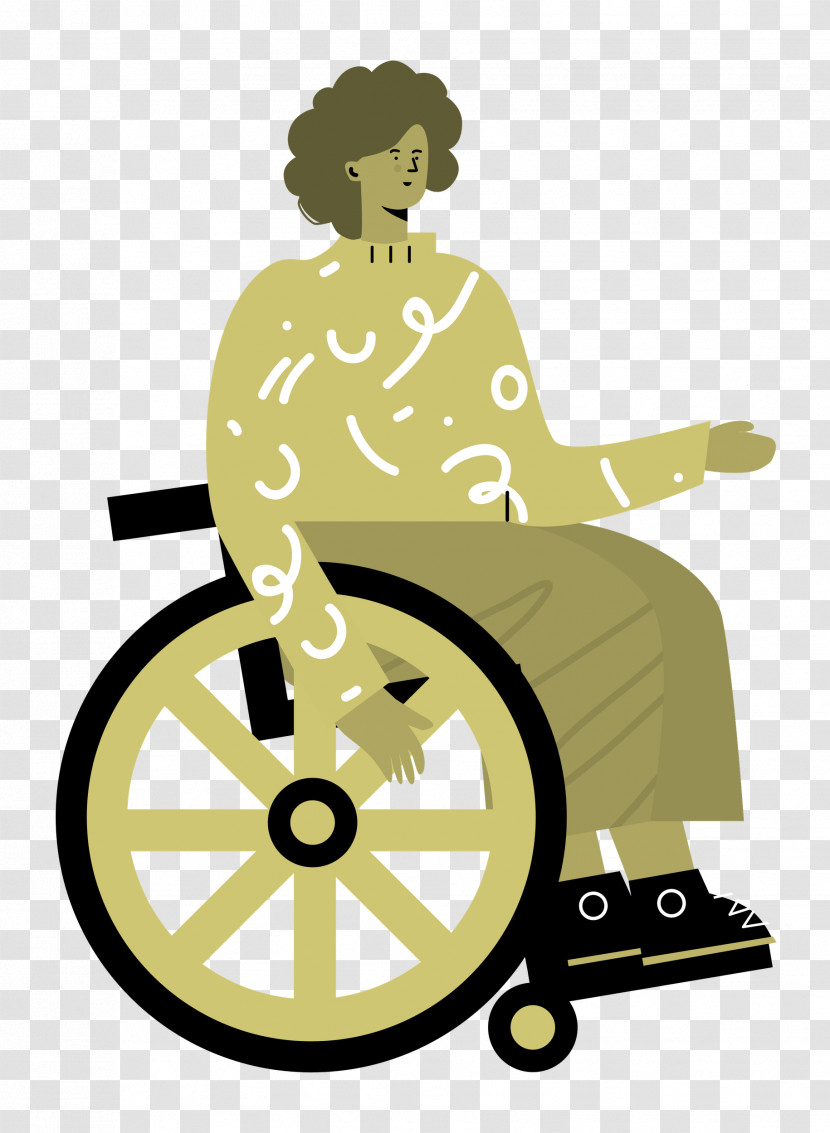 Sitting On Wheelchair Woman Lady Transparent PNG