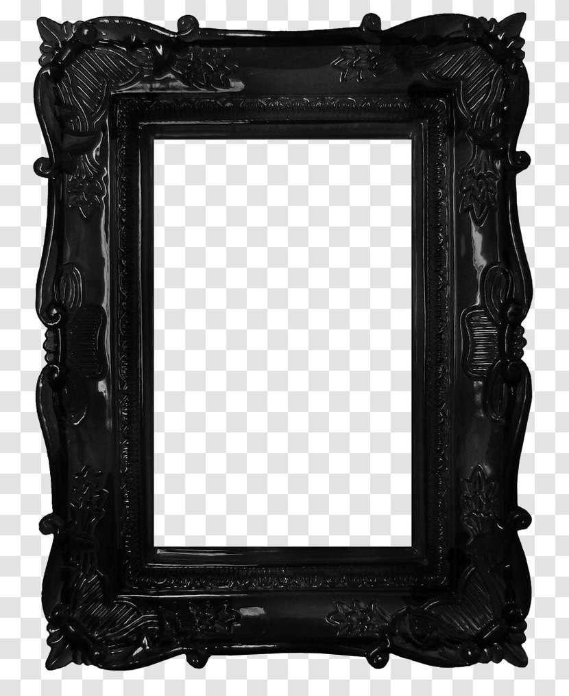 Antique Picture Frames Image Ornament Clip Art - Black Frame - Cellphones Silhouette Transparent PNG
