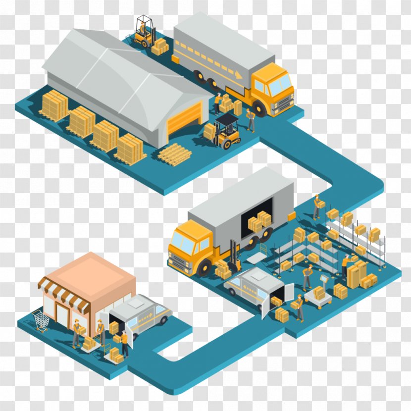 Logistics Warehouse Delivery Forklift - Microcontroller Transparent PNG