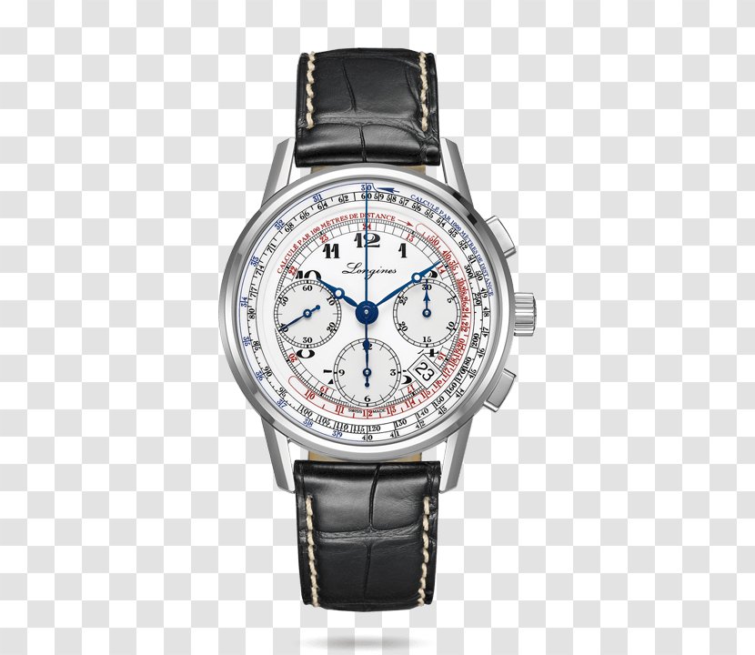 Chronograph Longines Watch Tachymeter Retail - Platinum - Watches Black Male Table Transparent PNG