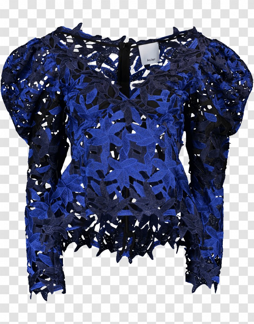 Electric Blue Cobalt Clothing Sleeve - Chinese Lace Transparent PNG