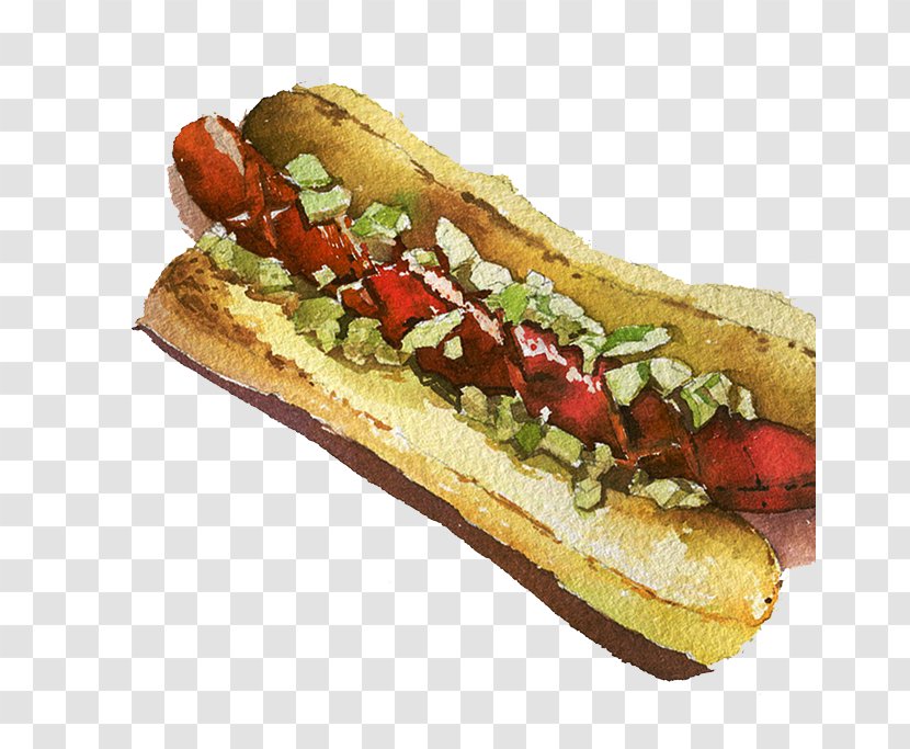 Chicago-style Hot Dog Choripxe1n Breakfast Sandwich Bocadillo - Hamburger - Cartoon Transparent PNG