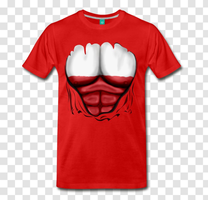 T-shirt Hoodie Sleeve Top - Red Transparent PNG