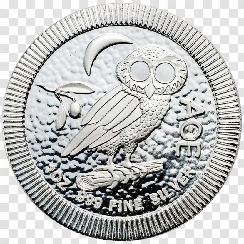 Silver Coin Bullion Owl - Currency - Metal Transparent PNG