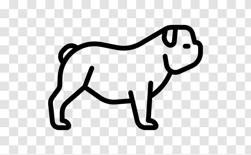 Bulldog Pet Sitting Dog Breed - Monochrome Transparent PNG