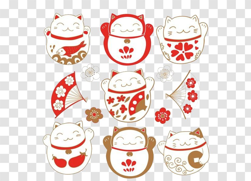 Cat Maneki-neko Luck Illustration - Food - Lovely Decorative Transparent PNG