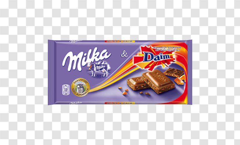 Chocolate Bar Milka Daim - Biscuits - Milk Transparent PNG