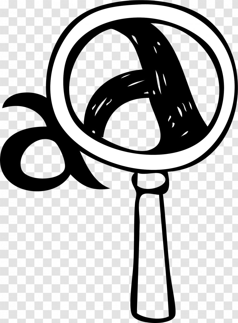 Black And White Logo Clip Art - Hand Painted Magnifying Glass Transparent PNG
