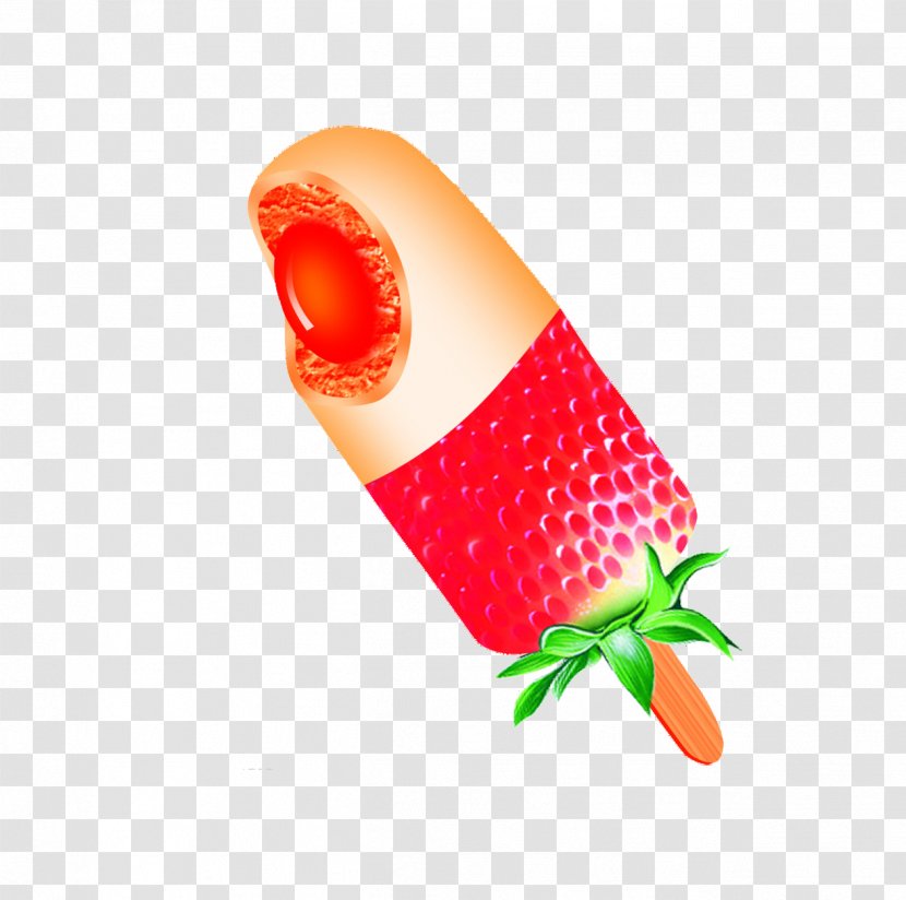 Ice Cream Strawberry Pop Aedmaasikas - Food - Popsicles Transparent PNG