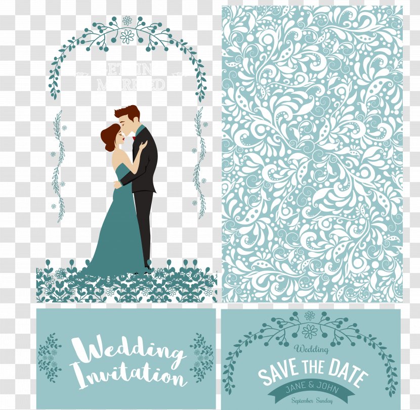 Wedding Invitation Bridegroom - Turquoise - Card Transparent PNG