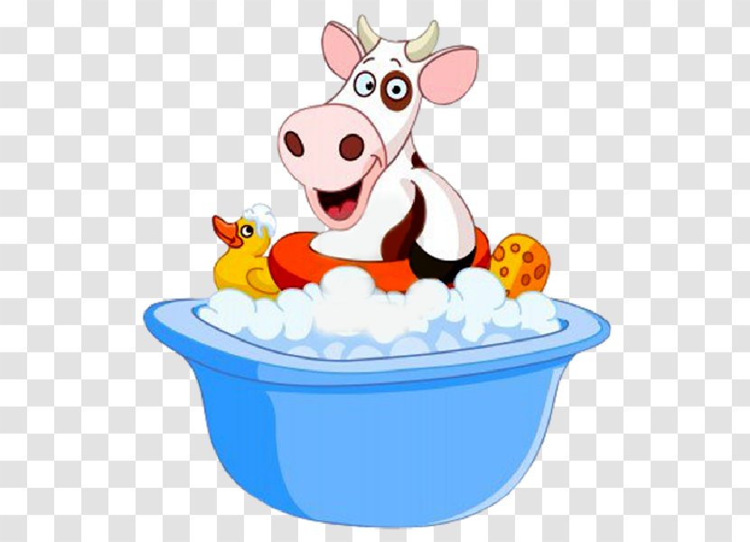 Cattle Bathtub Bathing Bathroom Clip Art - Funny Cow Transparent PNG