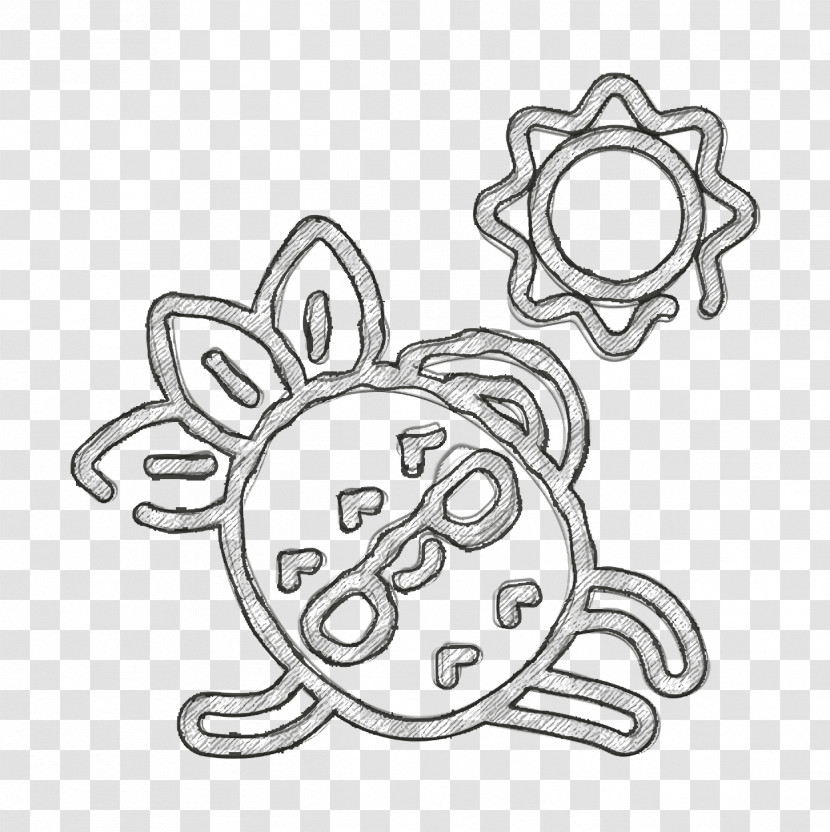 Sun Icon Sunbathing Icon Pineapple Character Icon Transparent PNG
