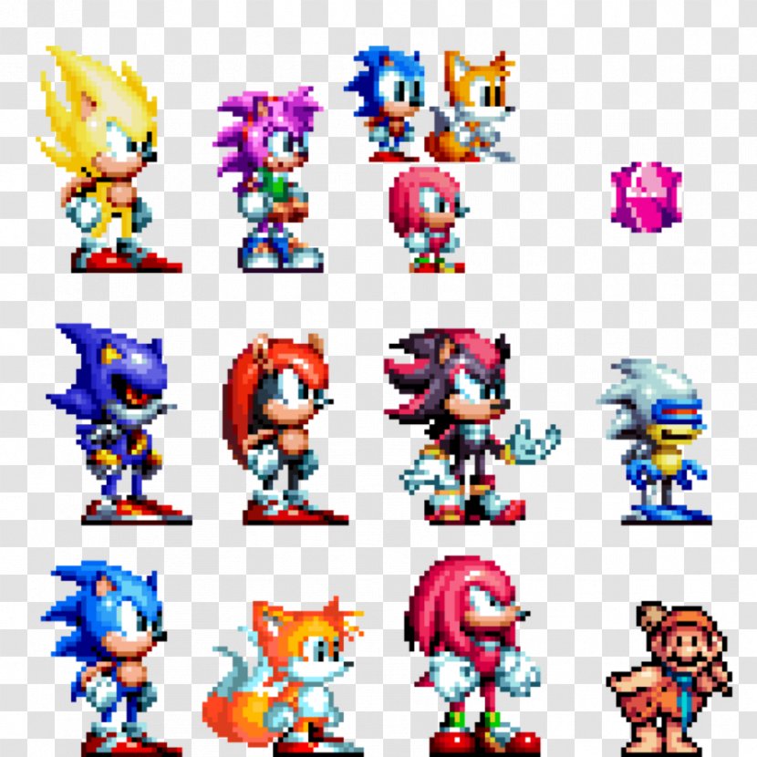 Sonic The Hedgehog 3 Shadow Knuckles Echidna Sprite Pixel Art Transparent PNG