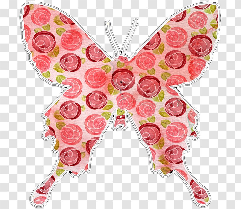 Butterfly Pink Clip Art - Color - Blush Floral Transparent PNG