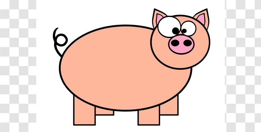Domestic Pig Roast Cartoon Clip Art - Pink Clipart Transparent PNG