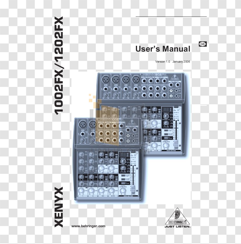 Behringer Xenyx 802 X1622USB Audio Mixers Q1202USB X1832USB - Electronic Component Transparent PNG