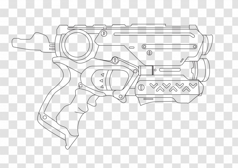 Nerf Blaster Line Art Firearm Water Gun - Laser Transparent PNG