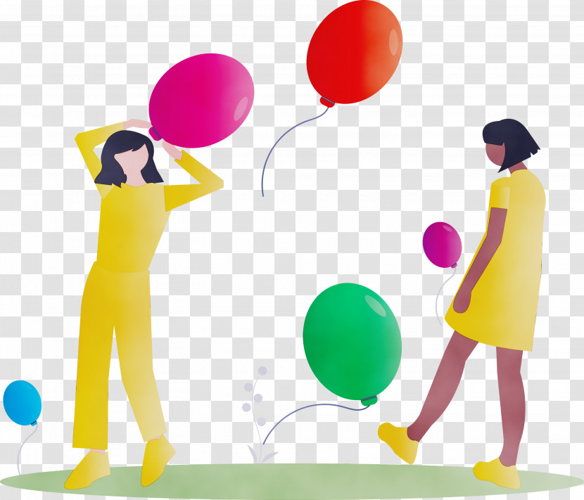 Balloon Yellow Interaction Party Supply Conversation Transparent PNG