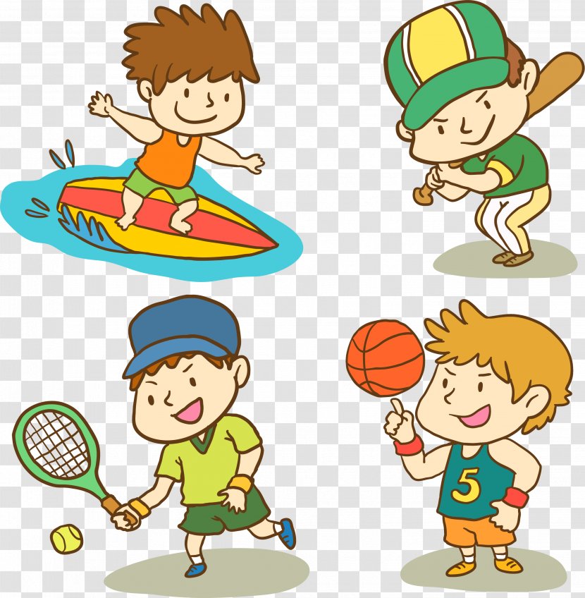 Cartoon Child Sport - Play - Vector Kids Sports Transparent PNG