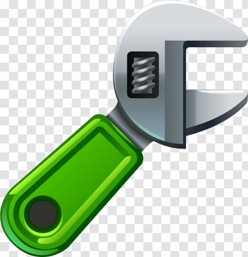 Cartoon - Wrench - Green Transparent PNG