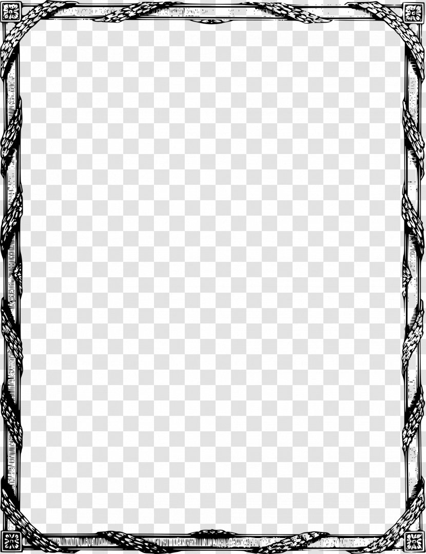 Picture Frame Clip Art - Monochrome - Elegant Cliparts Transparent PNG