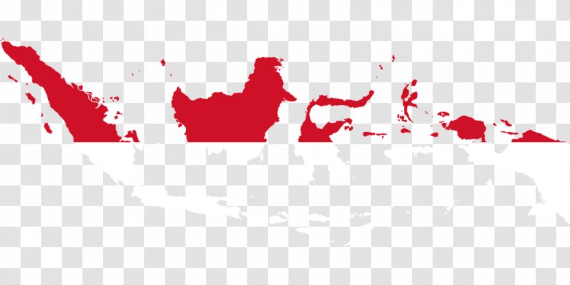 Flag Of Indonesia Map - Red Transparent PNG
