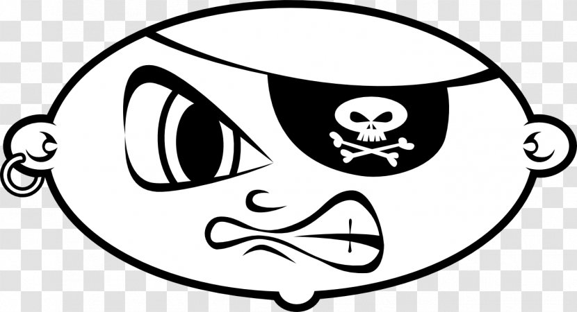 Smiley Clip Art - Monochrome Photography - Pirate Transparent PNG