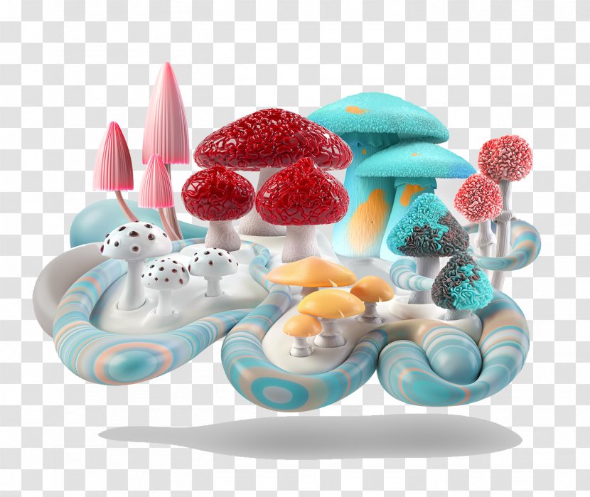Illustrator Mushroom 3D Computer Graphics Art Illustration - Digital - Delicate Mushrooms Transparent PNG