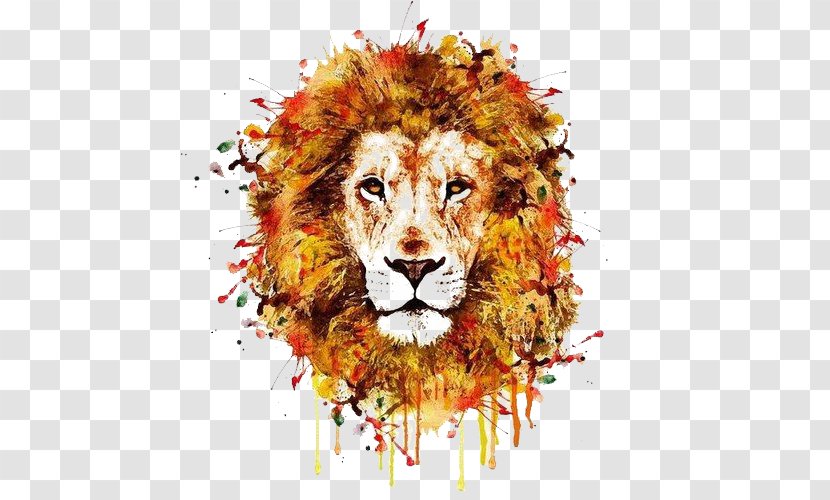 Lion Leopard Tiger T-shirt Wildlife - Painting - Drawing Transparent PNG