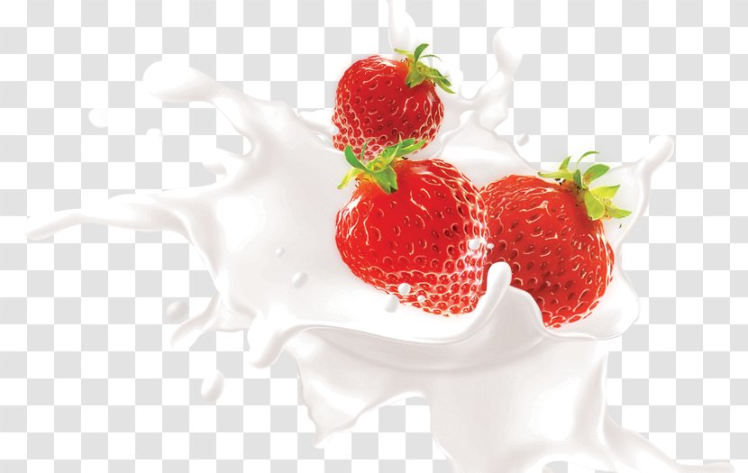 Milk Ice Cream Dairy Products Strawberry - Dessert Transparent PNG