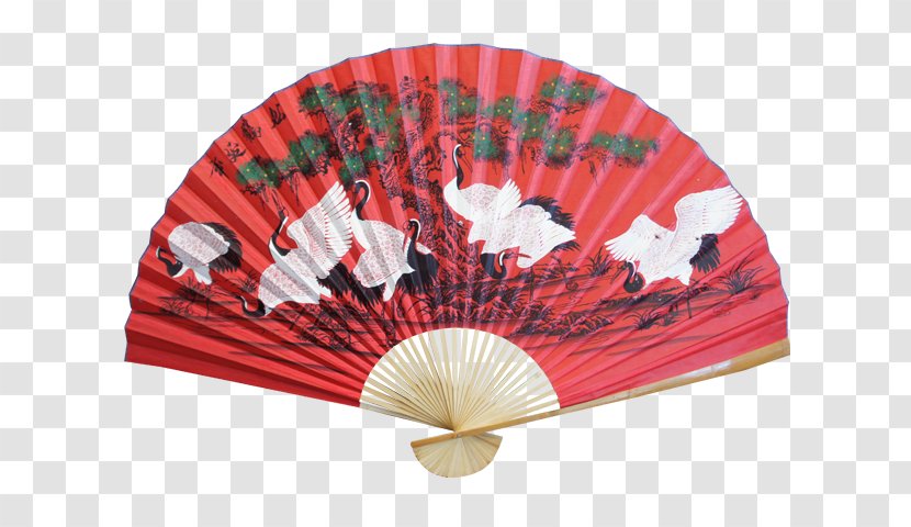 Light Hand Fan Illustration - Red Folding And Wind Transparent PNG