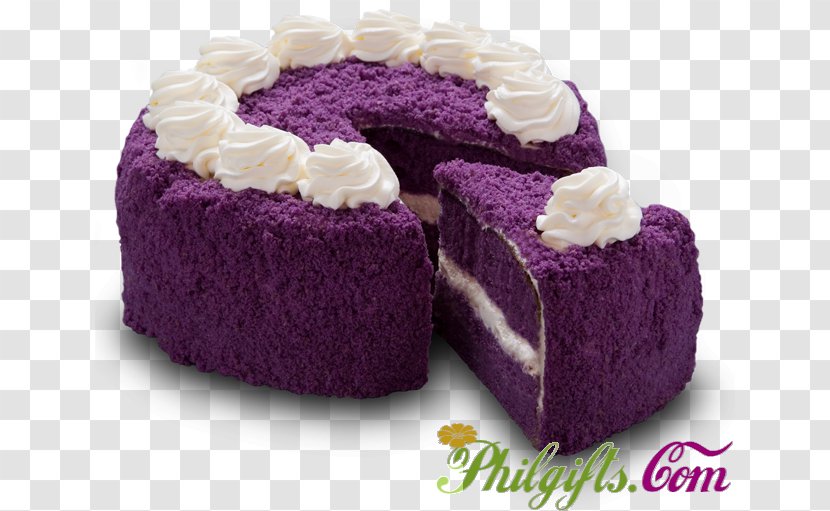 Red Ribbon Ube Halaya Bakery Chiffon Cake Frosting & Icing - Purple Transparent PNG