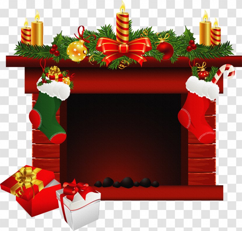 Santa Claus Fireplace Christmas Clip Art - Tree Transparent PNG
