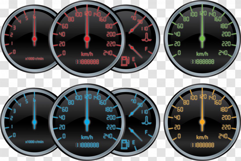 Car Gauge Speedometer Euclidean Vector - Speed - Sedan Instrumentation Transparent PNG