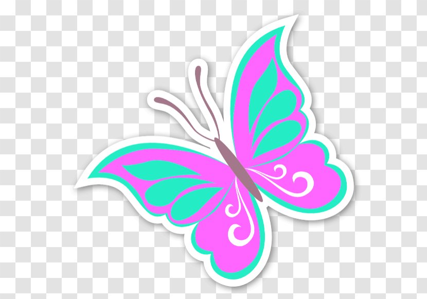Butterfly Sticker Blue Wall Decal - Label - Pink Transparent PNG