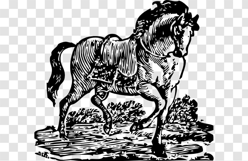 Horse Woodcut Clip Art - Mythical Creature - And Carriage Transparent PNG