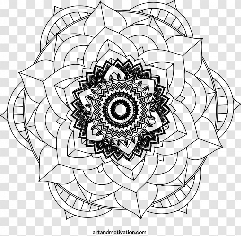 Art Drawing Pattern - Mandala Contour Transparent PNG