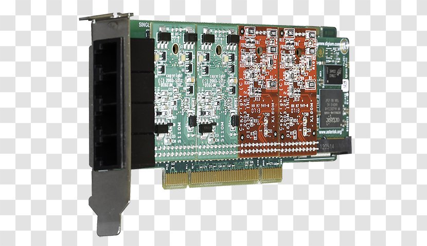 Digium 1A4A00F 4 Port Modular Analog Pci 3.3/5.0v Card Foreign Exchange Office Conventional PCI Service - Sound - External Sending Transparent PNG