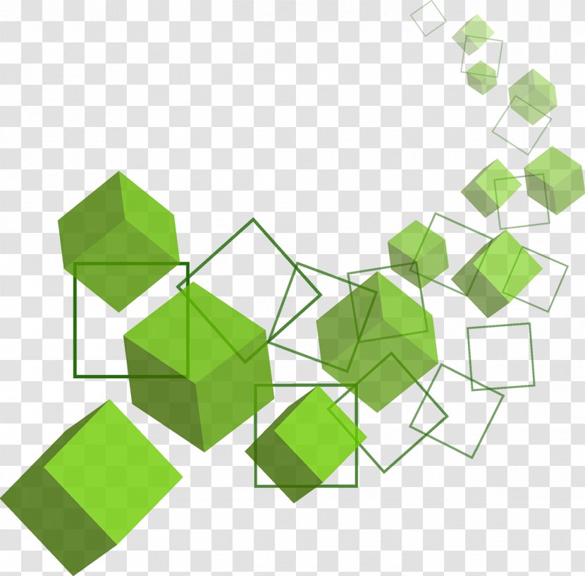Cube Euclidean Vector - Rectangle - Green Transparent PNG