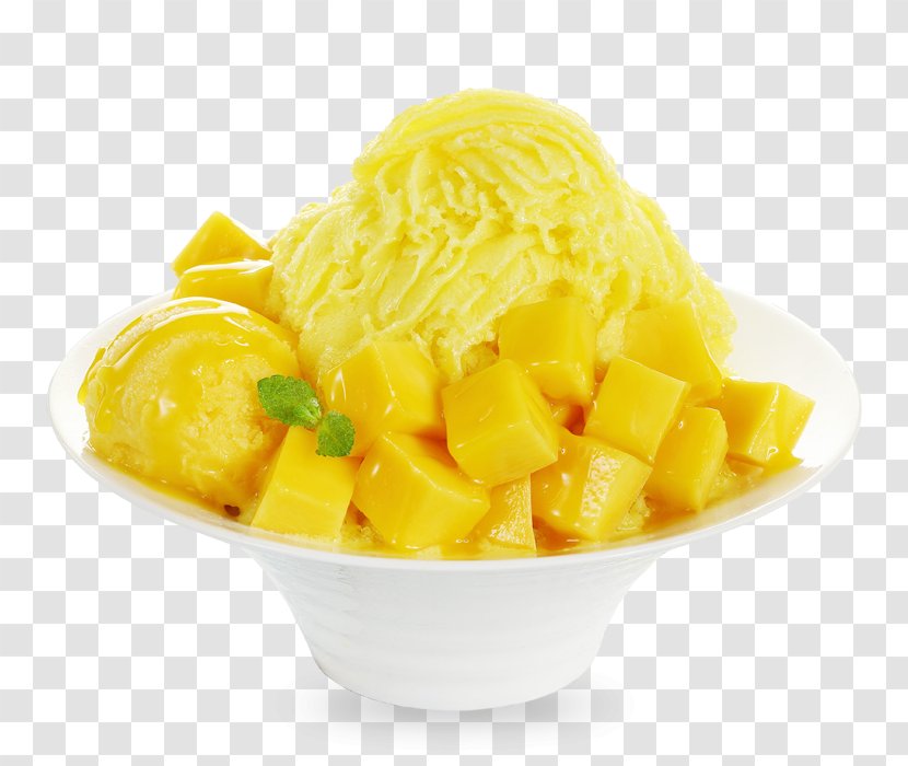 Ice Cream Shaved Kakigōri Mango Pudding Baobing - Drink - Coffe Menu Transparent PNG