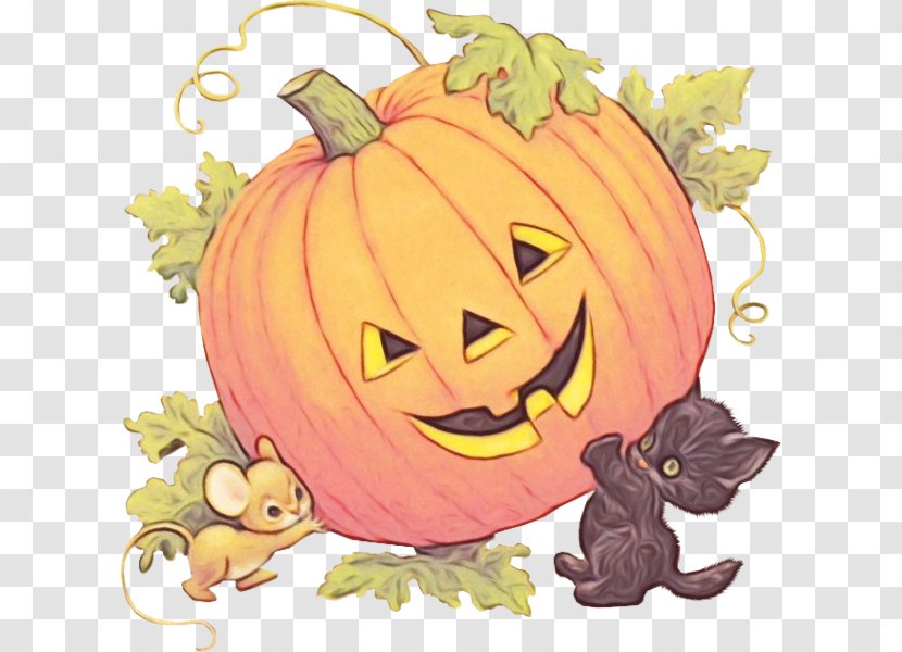 Pumpkin Halloween Cartoon - Plant - Smile Fruit Transparent PNG