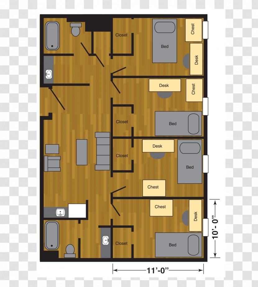 Texas Tech University Vanderbilt Dormitory House Hall - Plan - Instagram Layout Transparent PNG