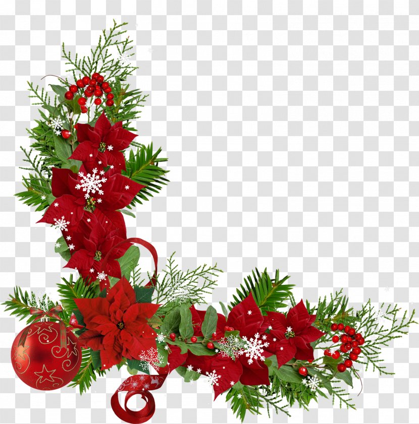 Christmas Decoration Flower Clip Art - Floristry - Falling Transparent PNG