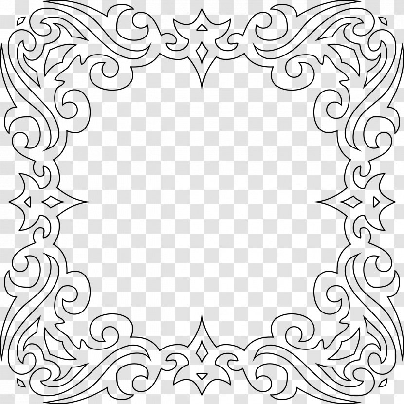Borders And Frames Art Clip - Area - Tribal Frame Transparent PNG
